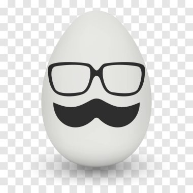 Chicken Egg with hipster mask. Vector. clipart