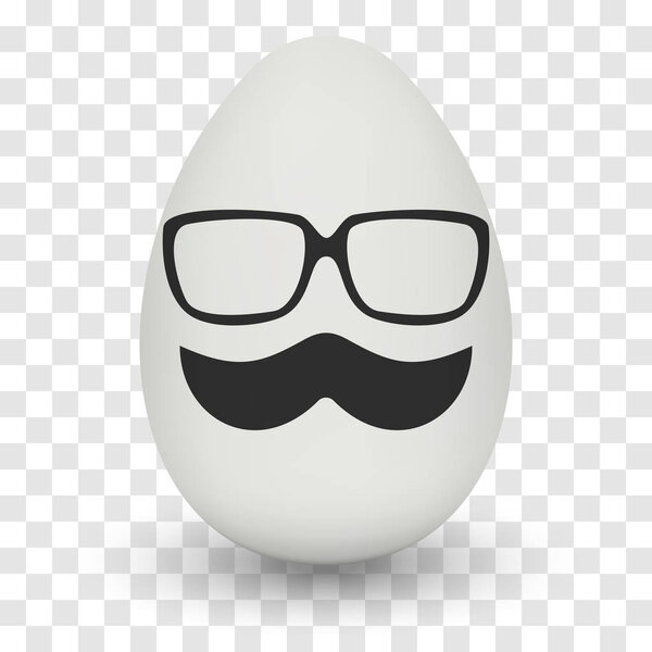 Chicken Egg with hipster mask. Vector.
