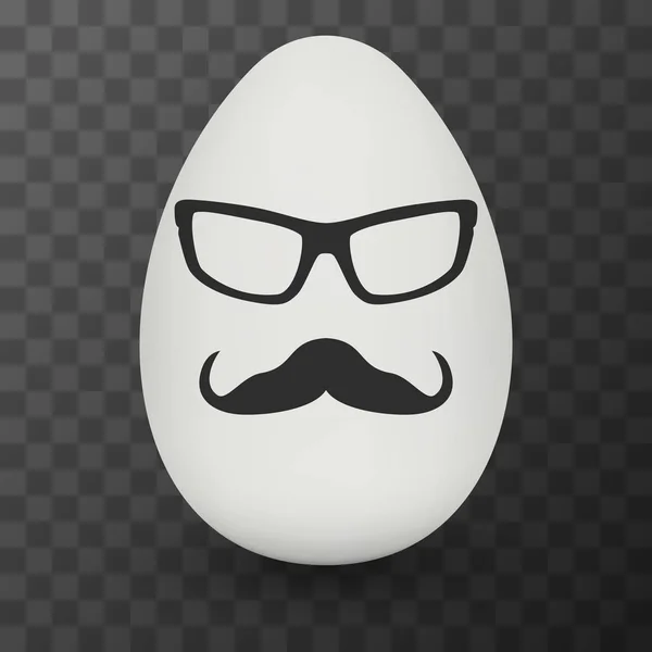 Chicken Egg with hipster mask. Vector. — Stock Vector