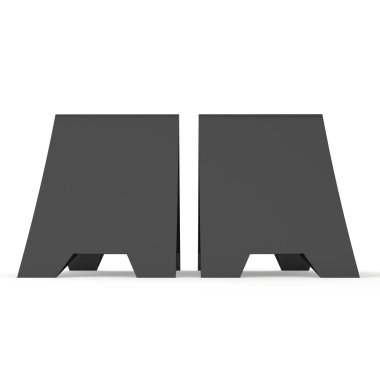 Siyah kağıt katlanmış kart. 3D render.