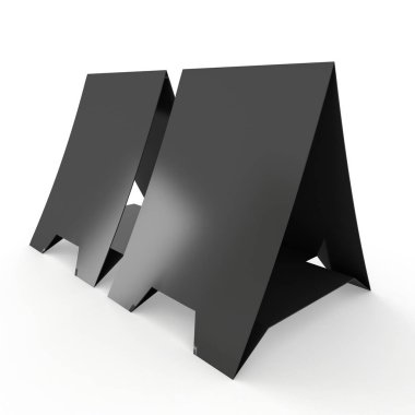 Siyah kağıt katlanmış kart. 3D render.