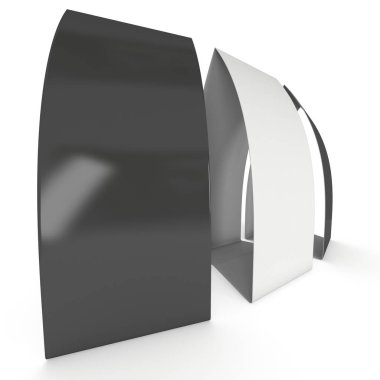 Boş kağıt katlanmış kart. 3D render.