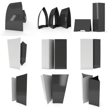 Boş kağıt katlanmış kart. 3D render.