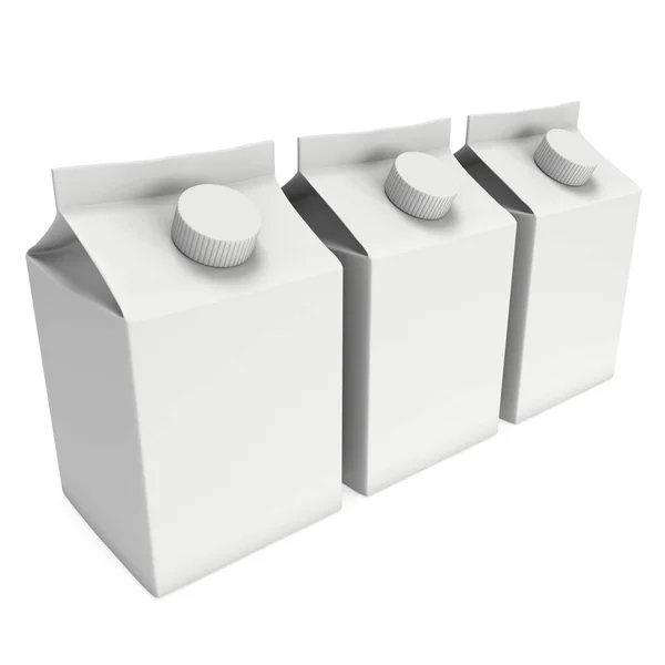 Leche o caja de jugo 3d —  Fotos de Stock