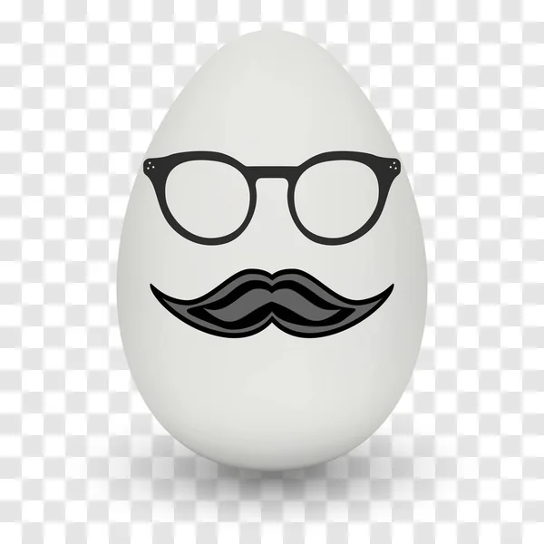 Chicken Egg with hipster mask. Vector. — Stock Vector