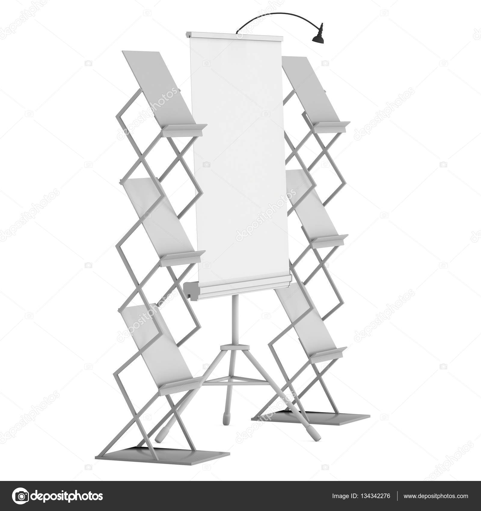 Download Blank Roll Up Expo Banner Stand On Tripod Stock Photo C Newb1 134342276 PSD Mockup Templates