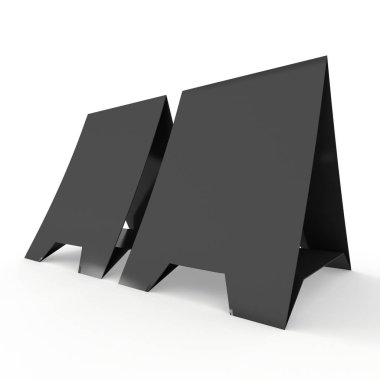 Siyah kağıt katlanmış kart. 3D render.