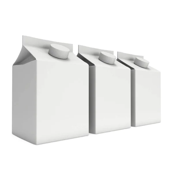 Mléko nebo džus krabička 3d — Stock fotografie