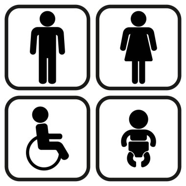 4 tuvalet web ve mobil simgeler kümesi
