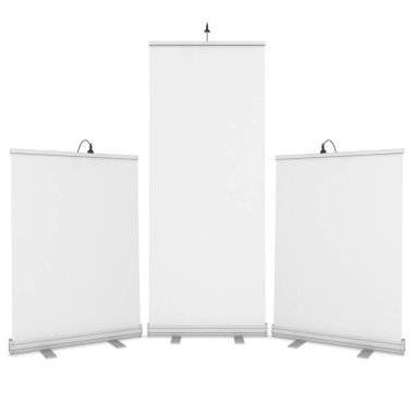 Boş Roll Up Expo Banner Stand grubu