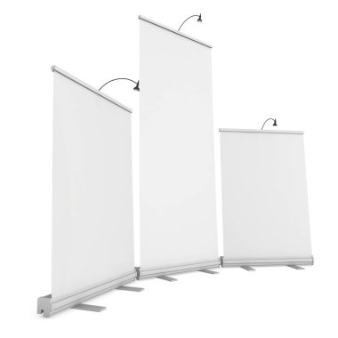 Boş Roll Up Expo Banner Stand grubu