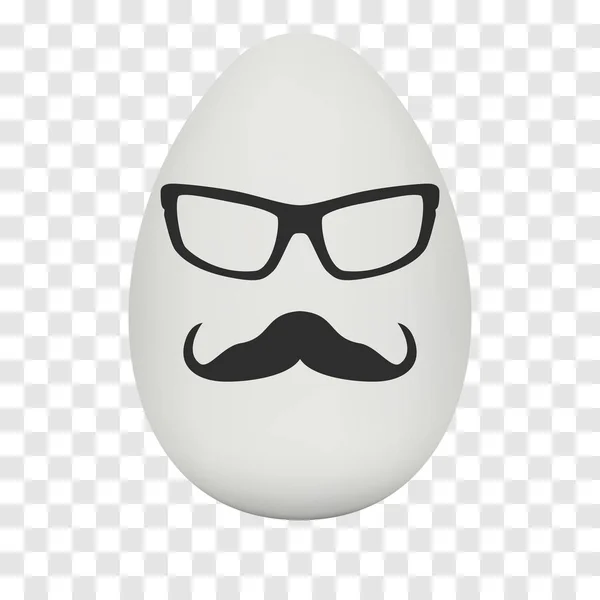 Chicken Egg with hipster mask. Vector. — Stock Vector