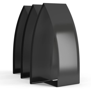 Siyah kağıt katlanmış kart. 3D render.