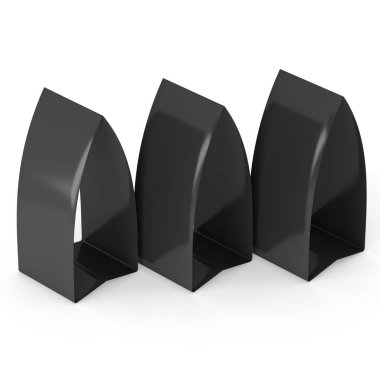 Siyah kağıt katlanmış kart. 3D render.