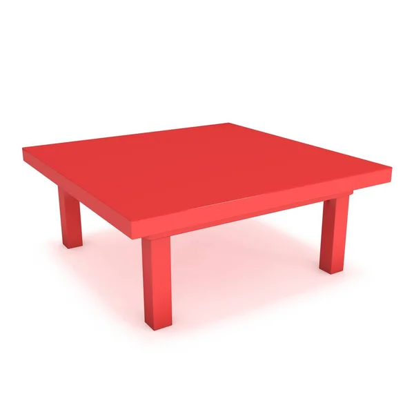 Czerwony Table 3d — Zdjęcie stockowe