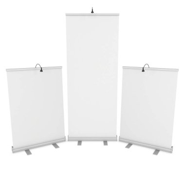 Boş Roll Up Expo Banner Stand grubu