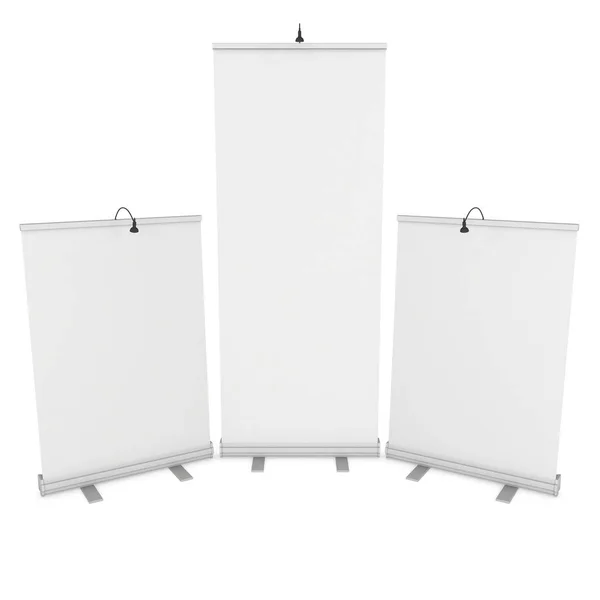 En blanco Roll Up Expo Banner Stand grupo —  Fotos de Stock