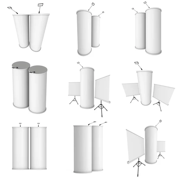 롤업 하 고 팝업 배너 스탠드 — 스톡 사진