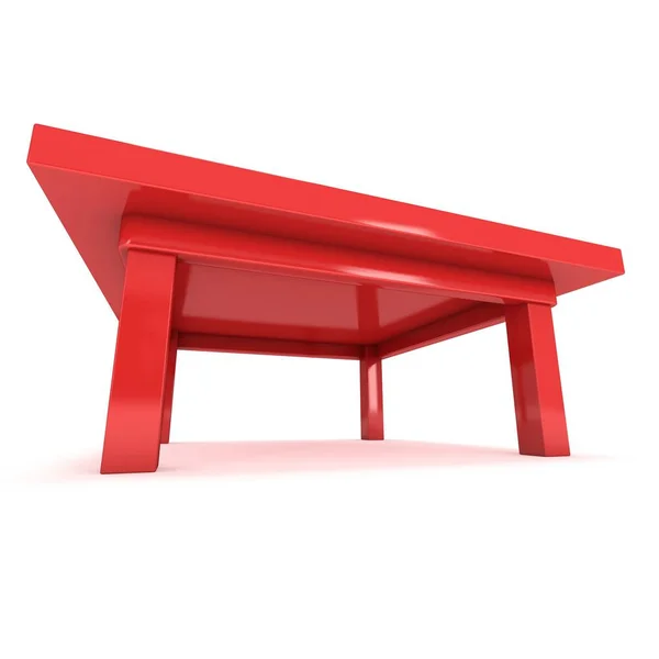 Красный стол 3D — стоковое фото