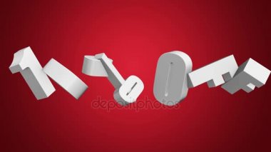 % 10 indirimli 3D harfler beyaz arkaplanda dönüyor