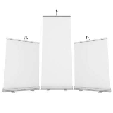 Boş Roll Up Expo Banner Stand grubu