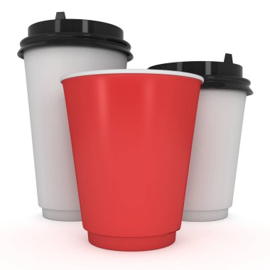 Tek kullanımlık kahve fincanı. Boş kağıt kupa