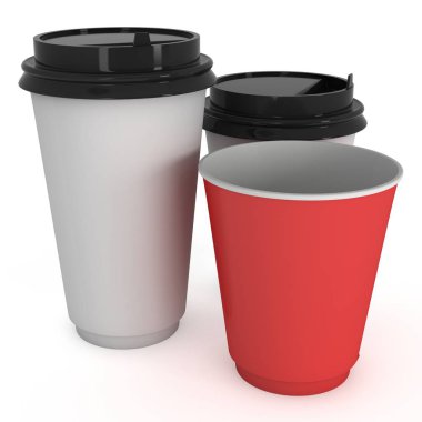 Tek kullanımlık kahve fincanı. Boş kağıt kupa