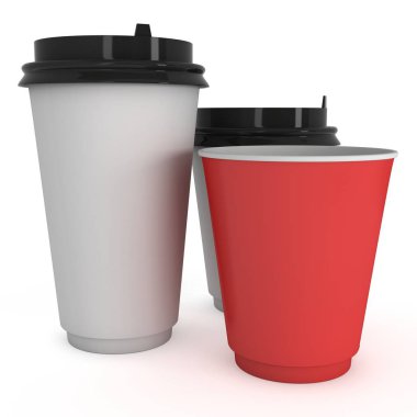 Tek kullanımlık kahve fincanı. Boş kağıt kupa