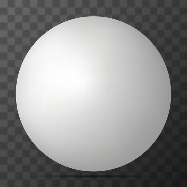 Vector white 3D sphere with realistic shadow — Stock Vector