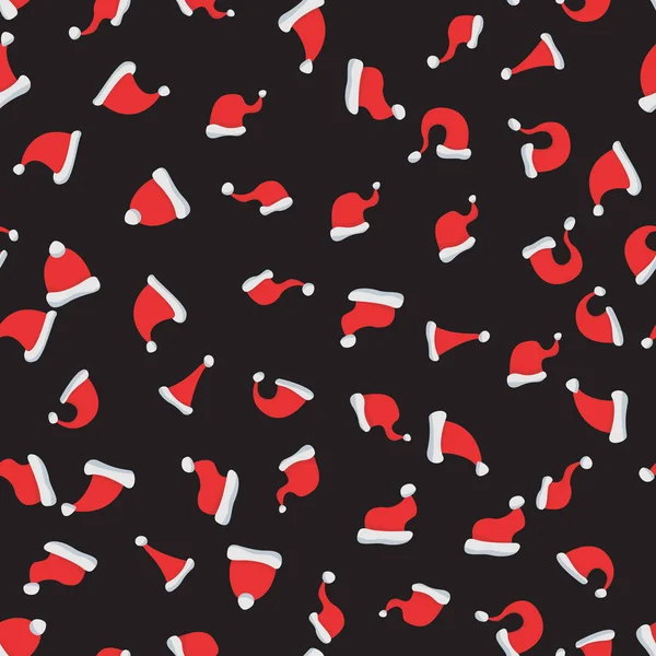 Set of Red Santa Claus Hats — Stock Vector