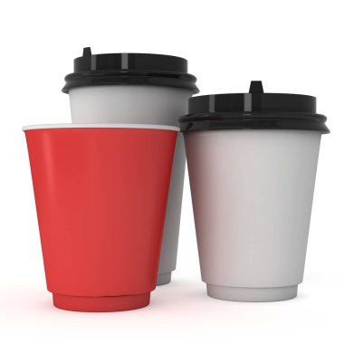 Tek kullanımlık kahve fincanı. Boş kağıt kupa