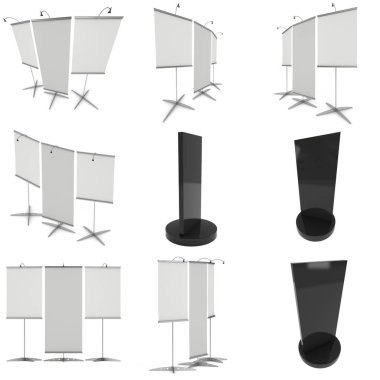 Boş Roll Up Expo Banner Stand grubu