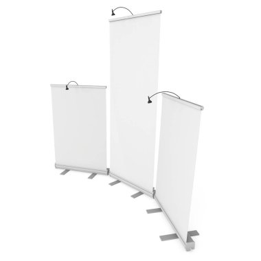 Boş Roll Up Expo Banner Stand grubu