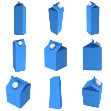 Süt veya meyve suyu 3d kutu