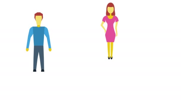 Sociální média muž a žena infografika — Stock video