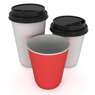 Tek kullanımlık kahve fincanı. Boş kağıt kupa