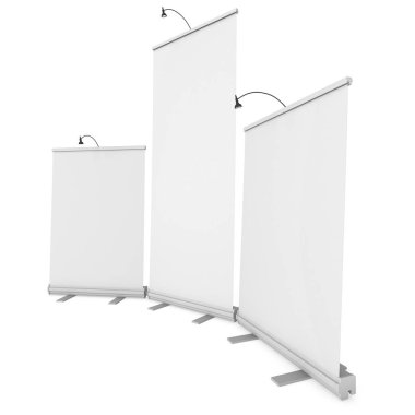 Boş Roll Up Expo Banner Stand grubu