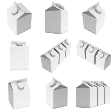 Süt veya meyve suyu 3d kutu