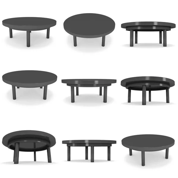 Table ronde noire 3D — Photo