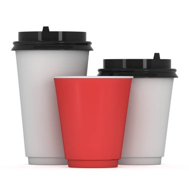 Tek kullanımlık kahve fincanı. Boş kağıt kupa