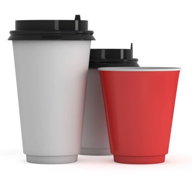 Tek kullanımlık kahve fincanı. Boş kağıt kupa