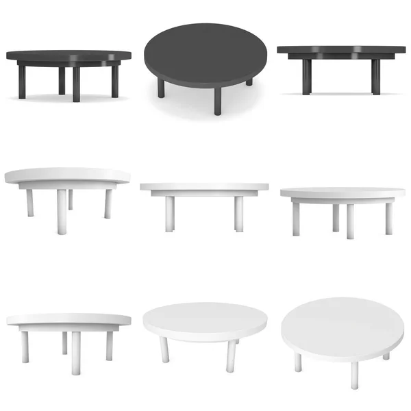 白い丸テーブル 3 d — ストック写真