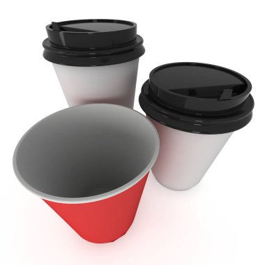 Tek kullanımlık kahve fincanı. Boş kağıt kupa