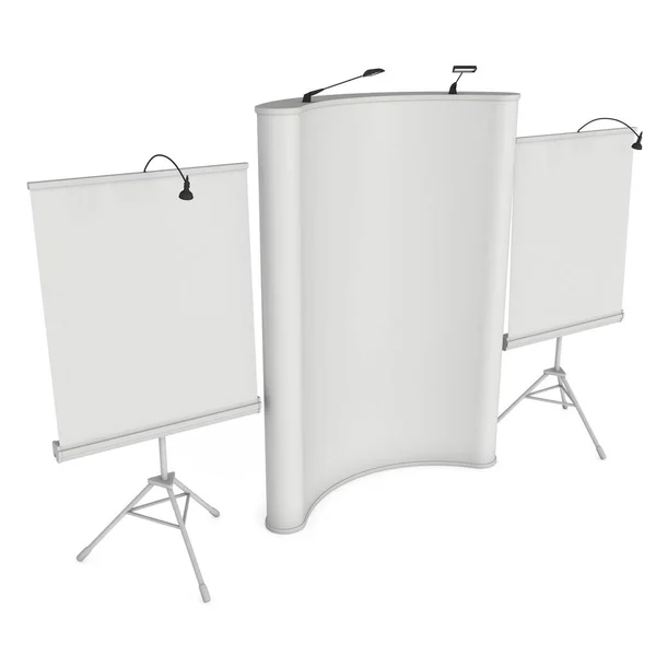 Blank и Pop Up Banner Stand Group — стоковое фото