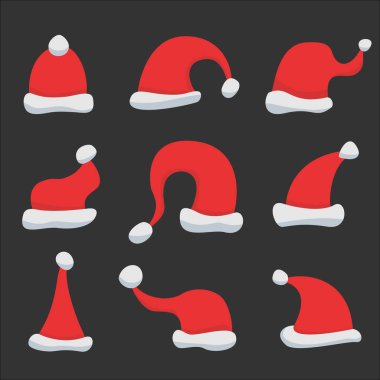 Kırmızı santa claus şapka takım