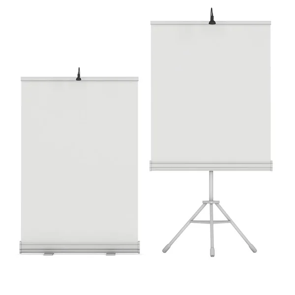 Blank rulle upp Expo Banner Stand grupp — Stockfoto