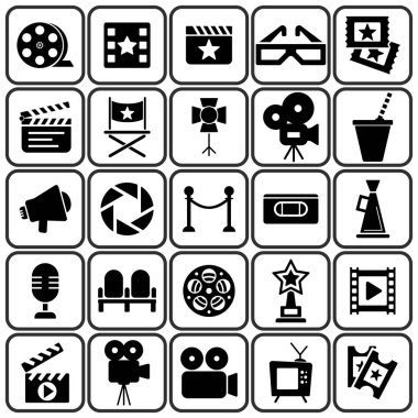 Sinema retro Icons set
