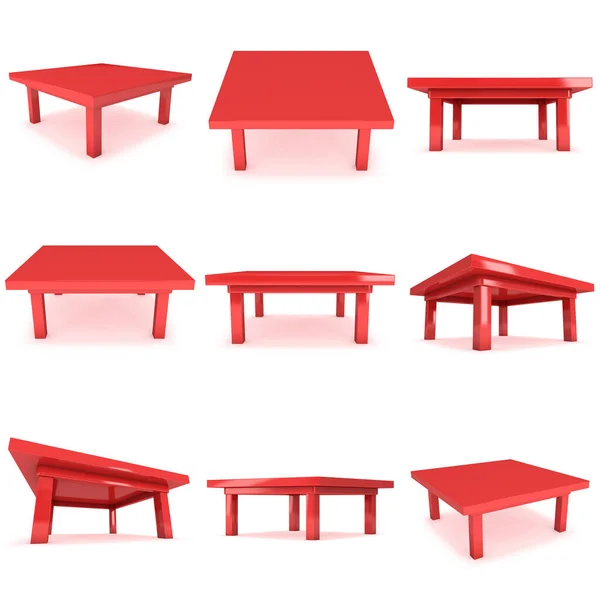 Красный стол 3D — стоковое фото