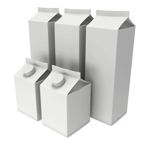 Milk or juice box 3d — Stock Photo, Image