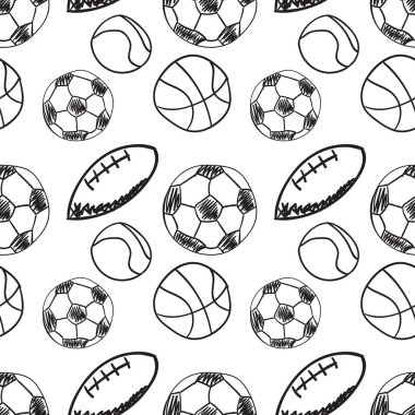 Spor doodle simgeler seamless modeli